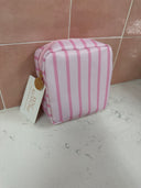 Nylon Striped Makeup Bag Collection