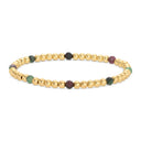 Stretch Beaded Bracelet With Stone Accents