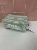 Clear Coat Toiletry Bag Green/Pink Stripe