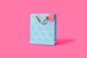 Gift Bags - Blue w/ Bouquets