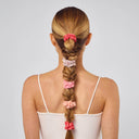 Ruched Satin Scrunchies 5pc Set - Assorted Cherry Blossom