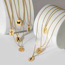 Etched Mega Phone Oval Pendant Necklace