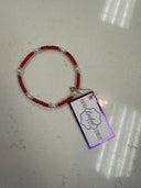 Red Glimmer and Pearl Bracelet