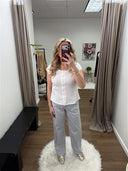 Delilah Ribbed Button Top