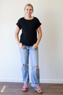 Haley Slub Cuff Tee