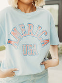 America USA Light Blue Tee