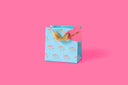 Gift Bags - Blue w/ Bouquets