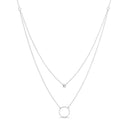 Double Appeal Circle & Cz Necklace